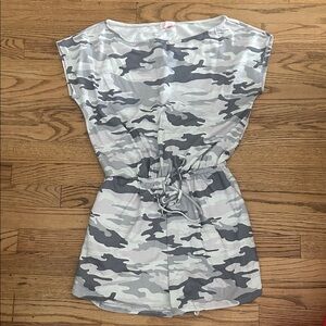 Pink Lily Gray Camo Jumpsuit